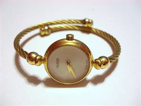 vintage gucci silver bangle|vintage Gucci gold bangle watch.